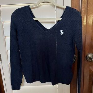 Abercrombie Navy V-Neck Sweater